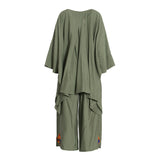 Fahm Women's Green Blouse & Pant Set, Free Size