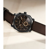 Fossil Machine Men's Mid-Size Chronograph Brown Leather Watch