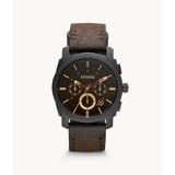 Fossil Machine Men's Mid-Size Chronograph Brown Leather Watch
