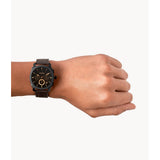 Fossil Machine Men's Mid-Size Chronograph Brown Leather Watch
