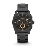 Fossil Machine Mid-Size Chronograph Black Stainless Steel Men's Watch