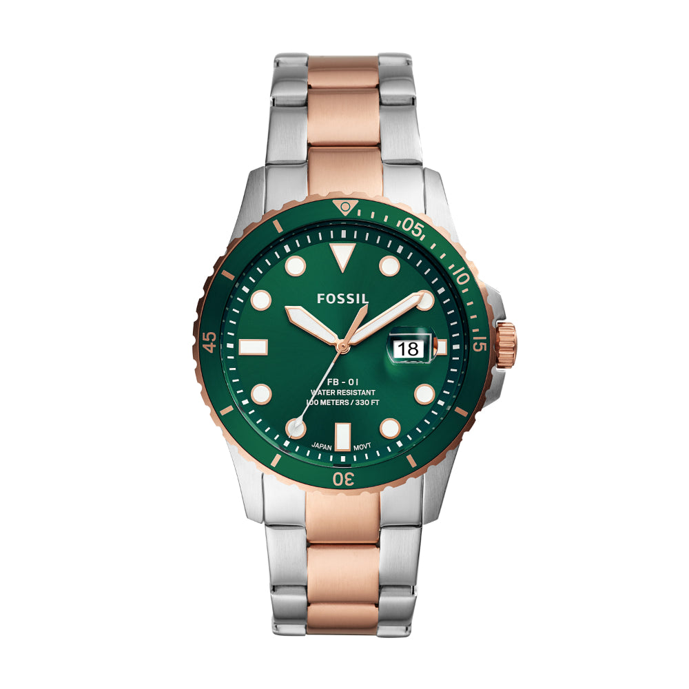 Fossil FB-01 Three-Hand Date Two-Tone Stainless Steel Men's Watch