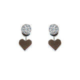 Fossil Earrings Heart Jacket Silver