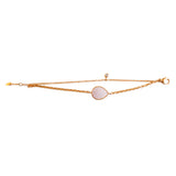 Fossil Ladies Bracelet Base Metal, Rosegold Color, Genuine Gemstone / Rose Quartz
