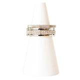 Fossil Ring Base Metal With Circle Zircon 2 Ring Silver