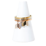 Fossil Ladies Ring With Stone 3 In 1 Tri-Color Ip Rosegold, Ip Gold & Silver
