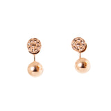Fossil Earrings Zircon Rose Ip Gold