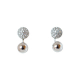 حلق فوسيل فضي مع كريستالالزيركونيا 2 في 1