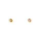 Fossil Earrings Base Metal With Cirle Zircon Silver - Blue Salon