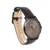 ساعة فوسيل رجالية  مع مينا سوداء و حزام جلدي اسود