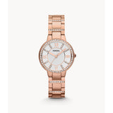 Fossil Virginia Women's Rose-Tone Stainless Steel Watch