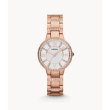 Fossil Virginia Women's Rose-Tone Stainless Steel Watch