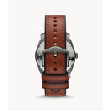 Fossil Machine Men's Three-Hand Date Brown Eco Leather Watch