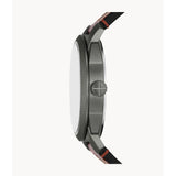 Fossil Machine Men's Three-Hand Date Brown Eco Leather Watch