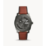Fossil Machine Men's Three-Hand Date Brown Eco Leather Watch