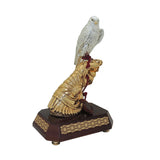 Goldline Silver Falcon On Gold Glove With Maroon Base
