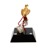 Goldline Small Falcon On Glove Full Gold Wood Base