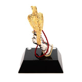 Goldline Small Falcon On Glove Full Gold Wood Base
