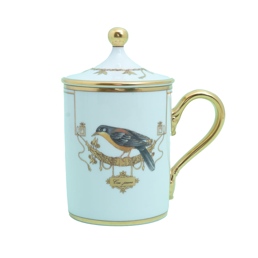 Richard Ginori Impero Voliere Cou Jaune Kit Mug With Cover | Drinkware Richard Ginori Impero Voliere Cou Jaune Kit Mug With Cover | Drinkware