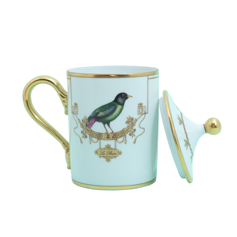 Richard Ginori Impero Voliere Cou Jaune Kit Mug With Cover | Drinkware Richard Ginori Impero Voliere Cou Jaune Kit Mug With Cover | Drinkware