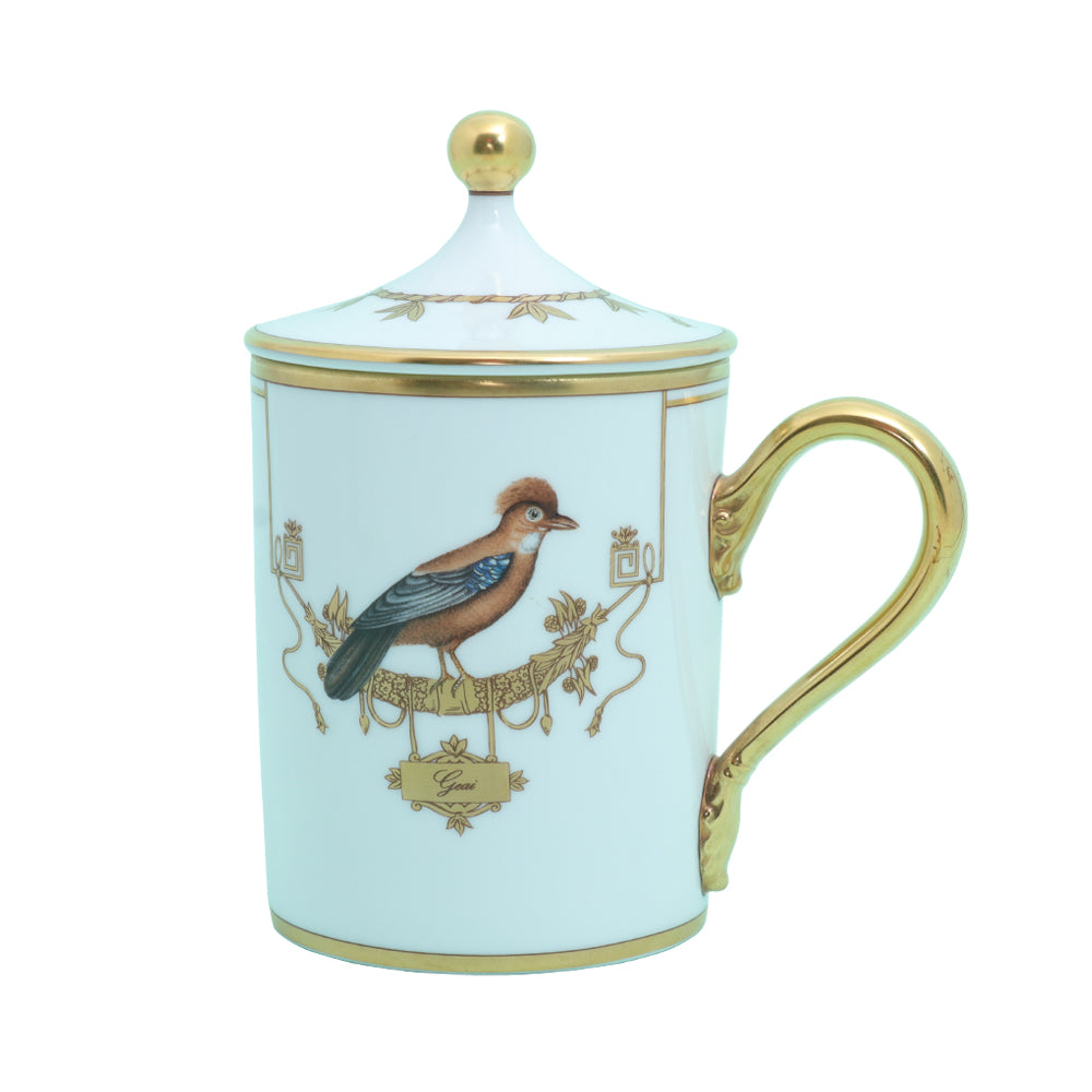 Richard Ginori Impero Voliere Geai Kit Mug With Cover | Drinkware Richard Ginori Impero Voliere Geai Kit Mug With Cover | Drinkware