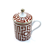 Richard Ginori Labirinto Scarlatto Mug With Cover