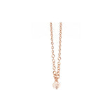 Guess Necklace Ip Rose Gold With Stone Heart Pendant