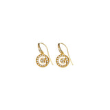 Guess Ladies Earring Ip Gold Crystal Coin With G Cut