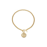 Guess Necklace Ip Gold With Stone & Large Disc Pendnat G Logo