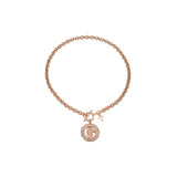 Guess Rose Gold Color Necklace With Stone & G Logo