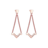 Guess Earring Ip Rosegold & V Style With Crystal