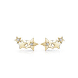 Guess Earring Ip Gold With Climbing Star Studs Design