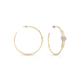 Guess Ladies Loop Earring IP Gold With Heart Shape Design & Stones