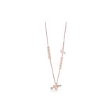 Guess Necklace Ip Rosegold With Stone & Heart Arrows Design