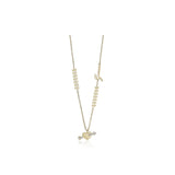 Guess Necklace Ip Gold With Stone Arrow & Heart Design