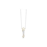 GuessÂ NecklaceÂ  Silver ColorÂ Chain WithÂ Ip GoldÂ Flower & ButterflyÂ 