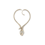 GuessÂ Necklace Ip Gold With Stone & Big Snake Pendant