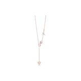 Guess Necklace Ip Rosegold With Stone Infinity & Heart Design