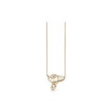 Guess Necklace Ip Gold With Stone & Snake Logo Pendant