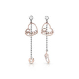 GuessÂ Earring Silver ColorÂ With Ip Rosegold Heart & FeatherÂ 