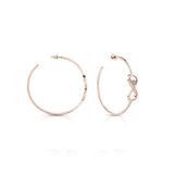 Guess Earring Ip Rosegold Crystal With InfinityÂ & Heart Hoops Design