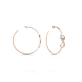 Guess Earring Ip Rosegold Crystal With InfinityÂ & Heart Hoops Design