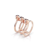 Guess Ring Ip Rosegold With Three Bars Design Size 7.75