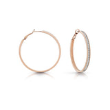 Guess Ladies Loop Earring IP Gold Stainless Steel With Stones