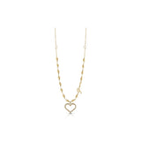 GuessÂ Necklace Ip Gold With Stone & Heart Frame Pendant Design