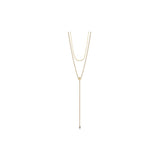 Guess Necklace Ip Gold With Stone & Coin Crystal Design