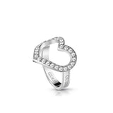 Guess Ring With Heart Crystal Frame Design Size 7.75