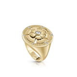 Guess Ladies Ring IP Gold Stainless Steel With Stones Size 56