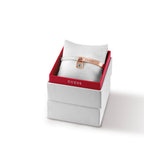GuessÂ Bracelet Ip Rosegold & White Leather Strap With Heartlock Charm Design