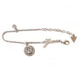 GuessÂ Bracelet Silver Color With Small Peony Coin Charm Design